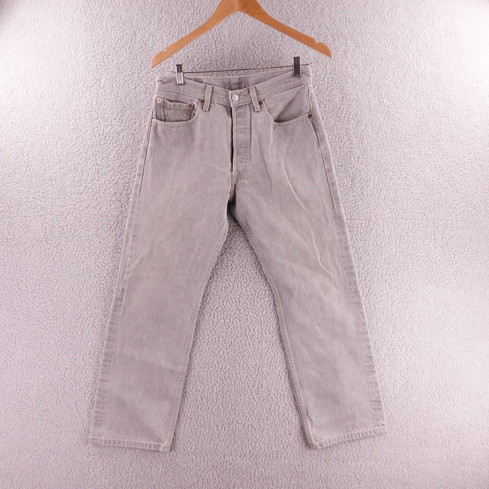 Vintage Levis 501XX Original Fit Grey‎ Denim Jeans Mens 32X28 Straight Leg